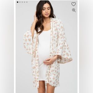 PinkBlush Cream Floral Bell Sleeve Cover Up